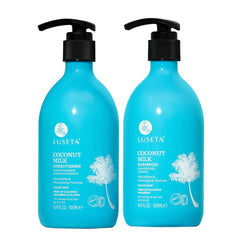 L LUSETA Shampoing lait de coco – bouteille, nettoyage doux et nourrissant.