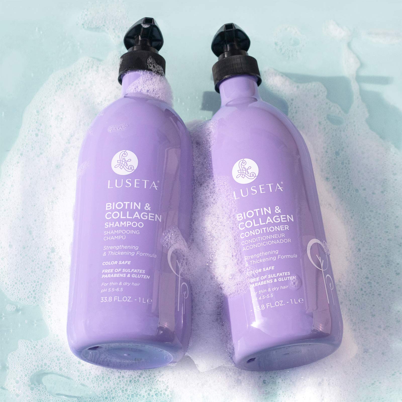 L LUSETA Volume – shampooing, bouteille, donne du corps et densifie la chevelure.