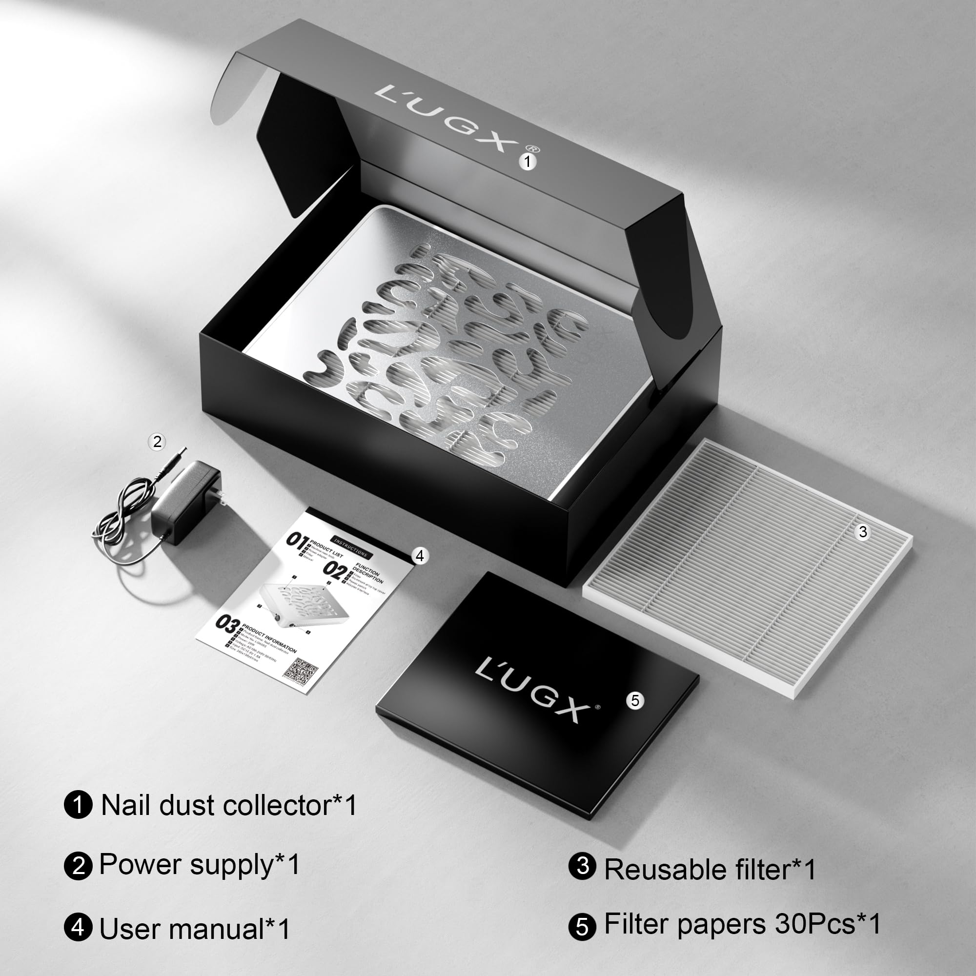 L'UGX Collecteur d'ongles usage pro en salon pour propreté.