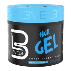 L3 Gel cheveux, bouteille avant, tenue durable et application aisée.