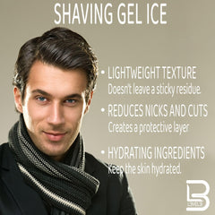 L3 Gel de rasage transparent – voir les zones rasées pour un tracé net.