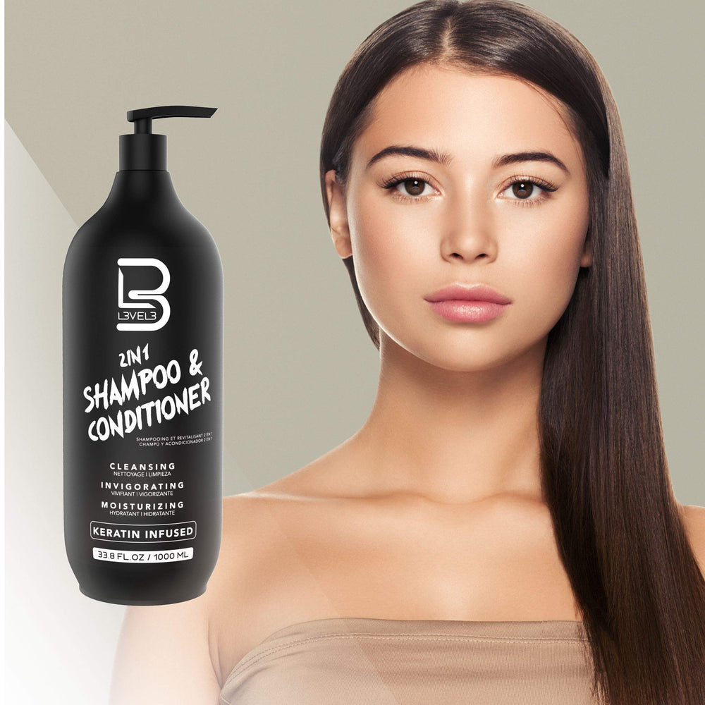 Étiquette indiquant ingrédients naturels pour des cheveux sains et forts.