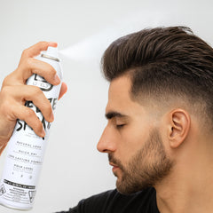 L3 Level 3 Hair Spray mist being applied for even coverage