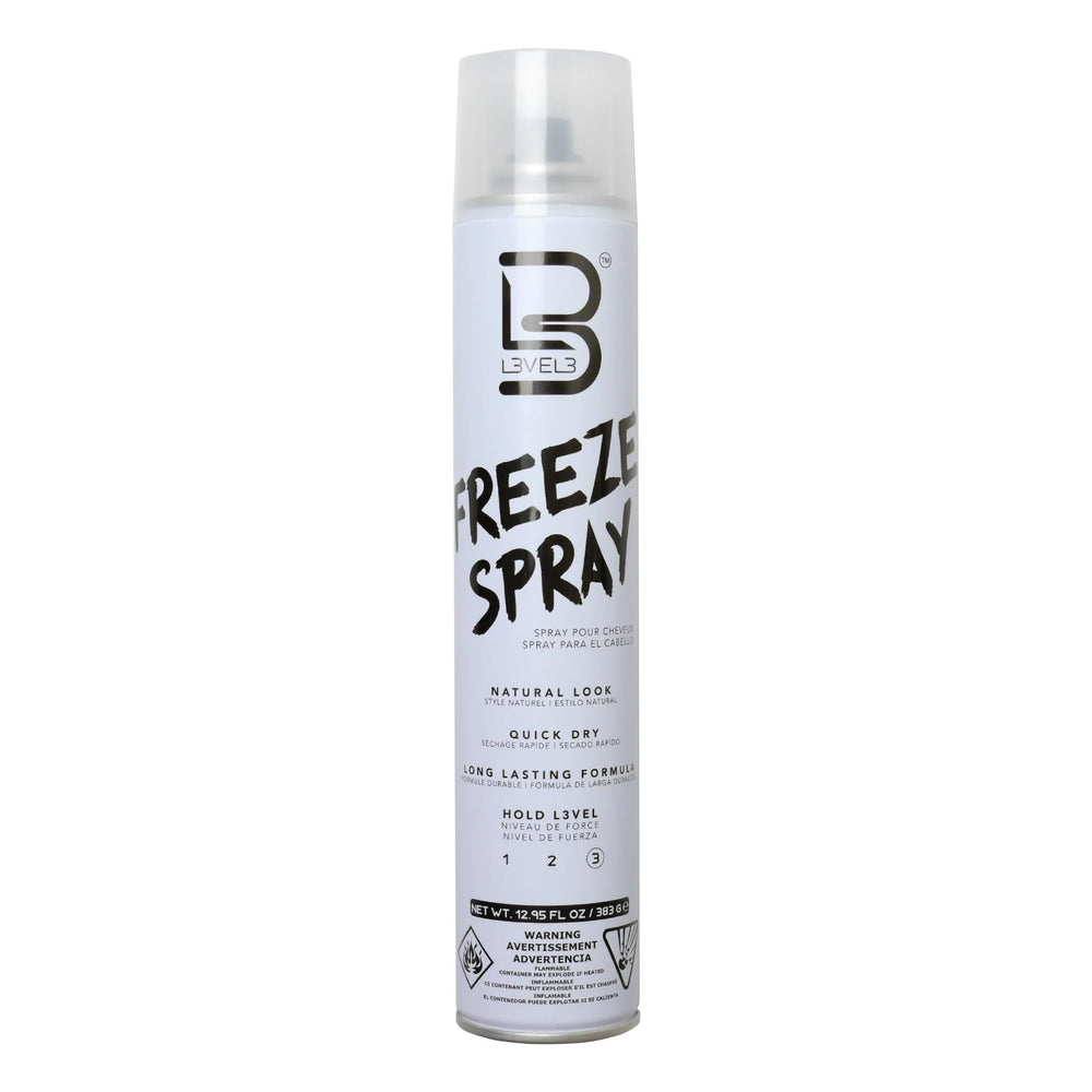 L3 Level 3 Hair Spray packaging on display