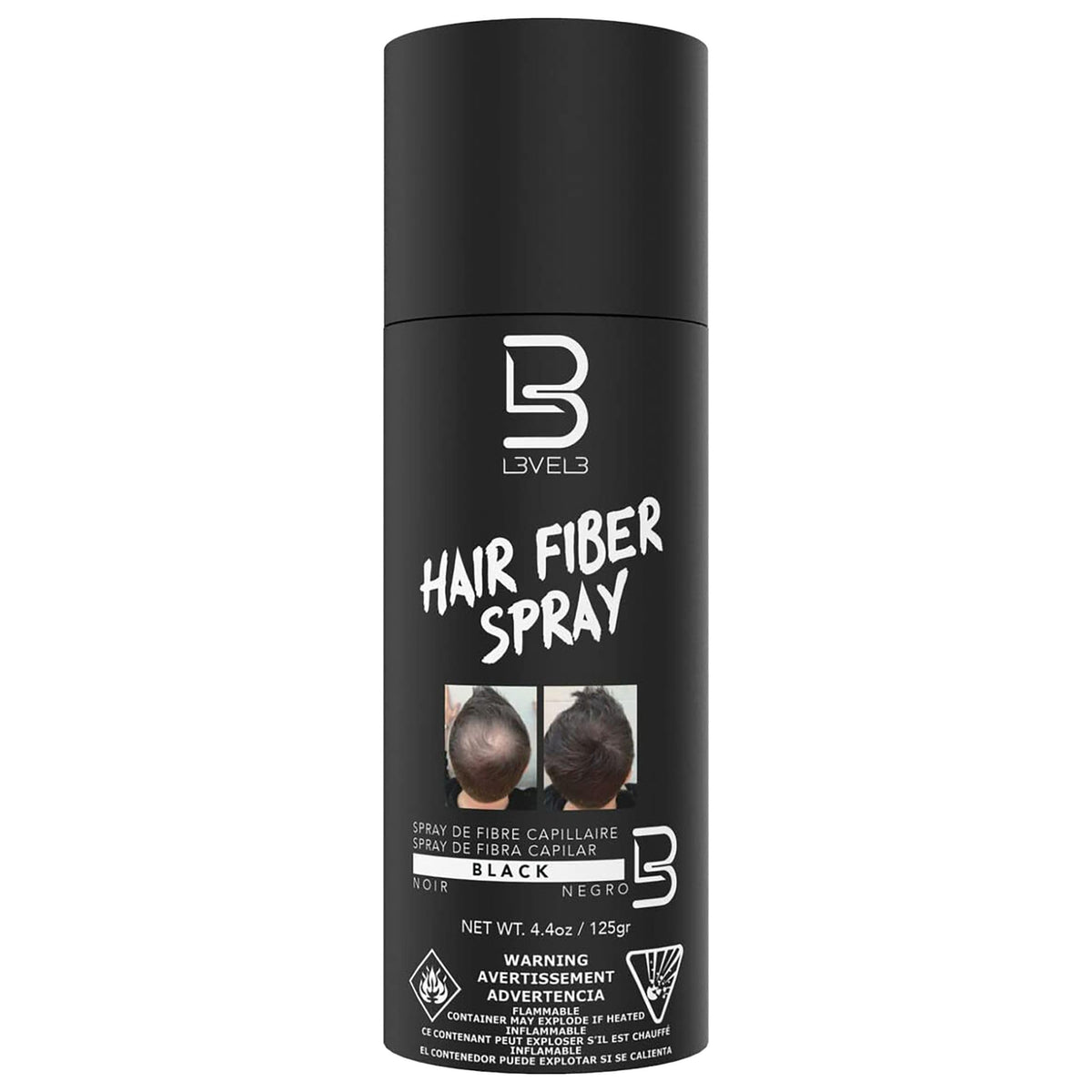 L3 Level 3 couvre rapidement les cheveux noirs avec des fibres naturelles.