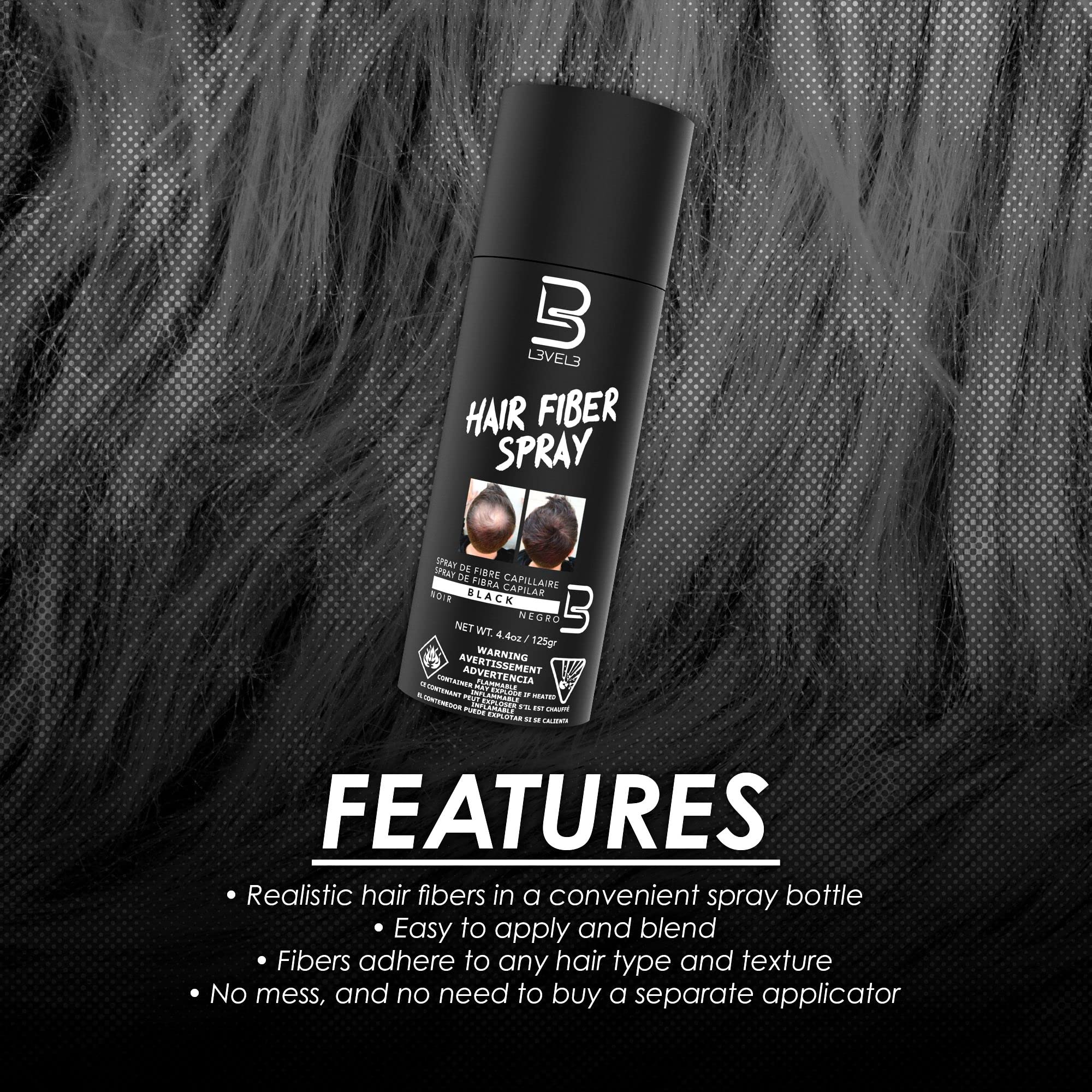 L3 Level 3 remplit barbe et contour capillaire pour un rendu dense.