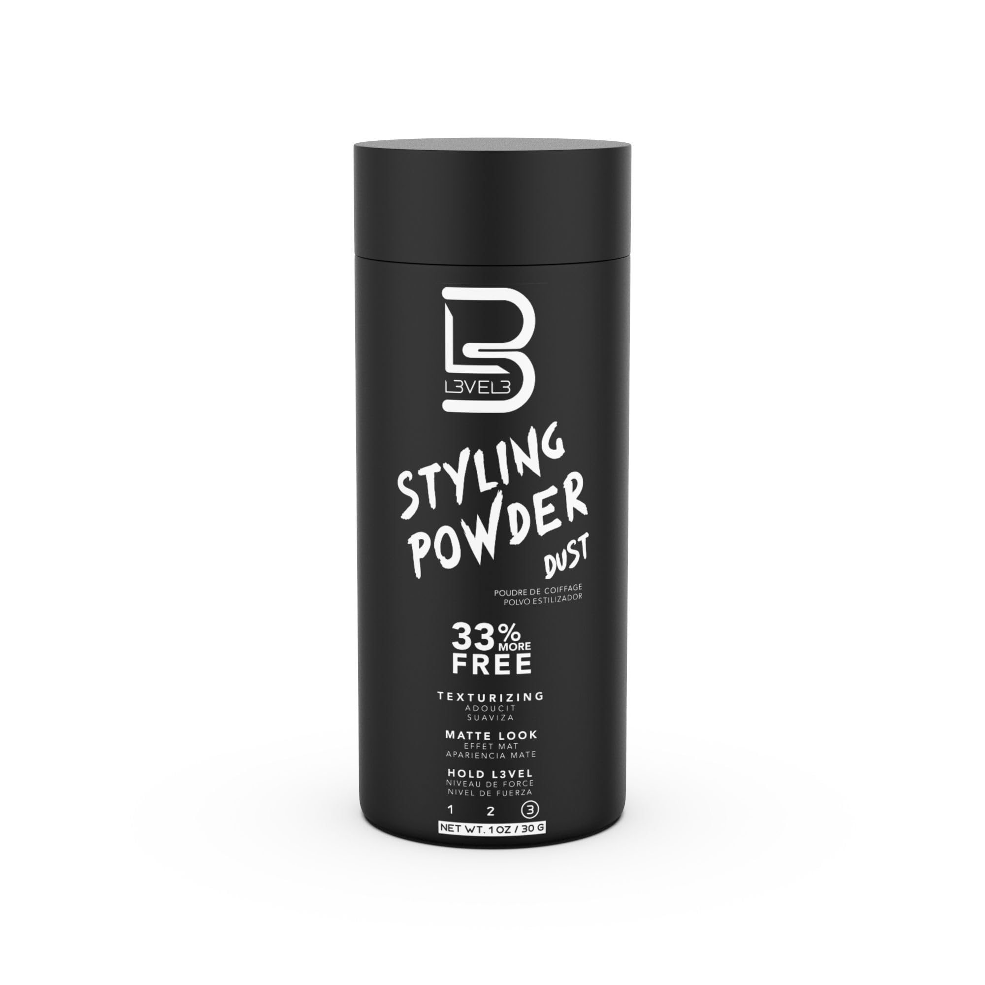 Poudre L3 Niveau 3 dans sa bouteille, volume naturel et texture fine
