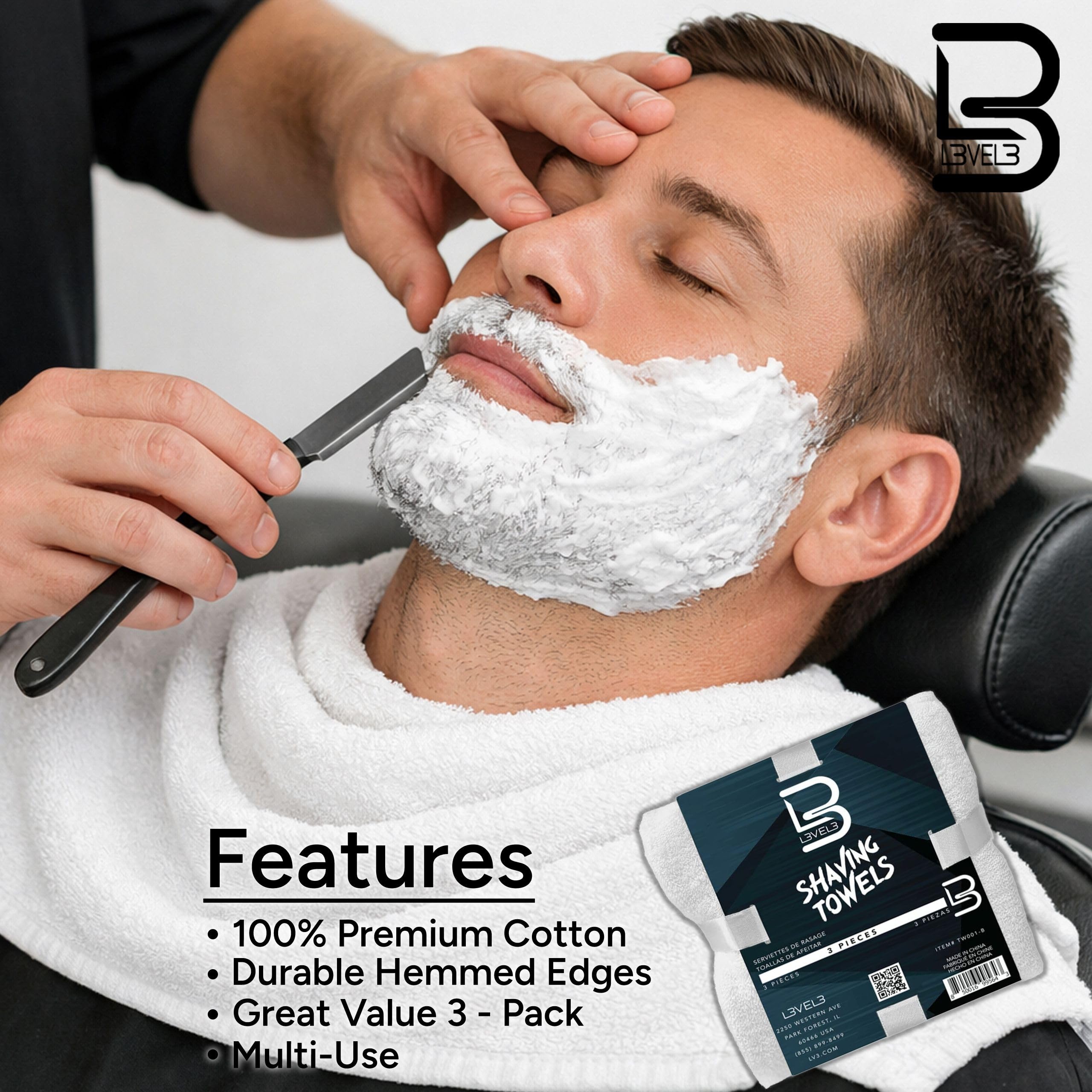 L3 serviette visage absorption rapide pour un séchage efficace.