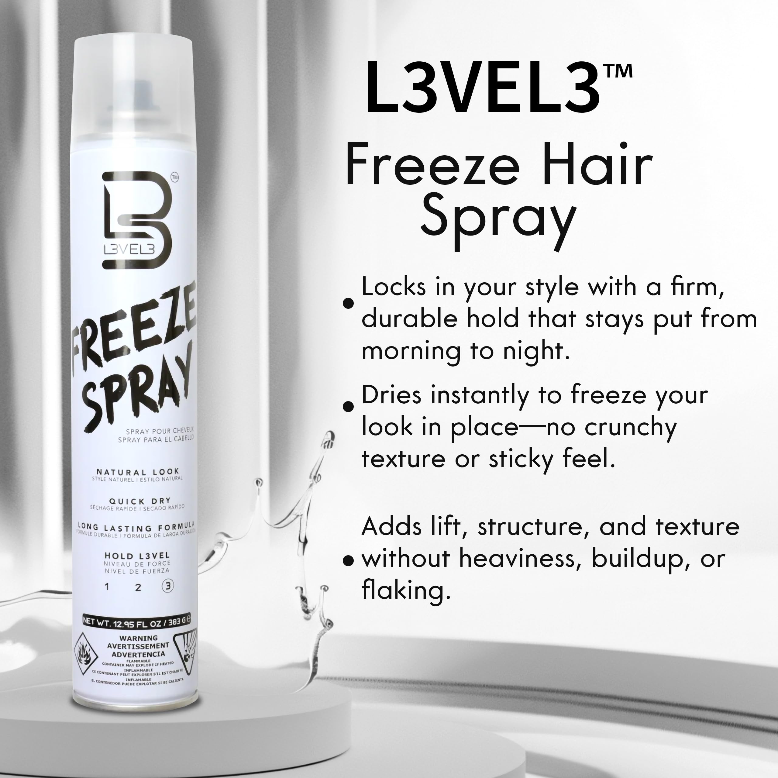L3 Spray Protection UV – protection solaire intégrée pour les cheveux.