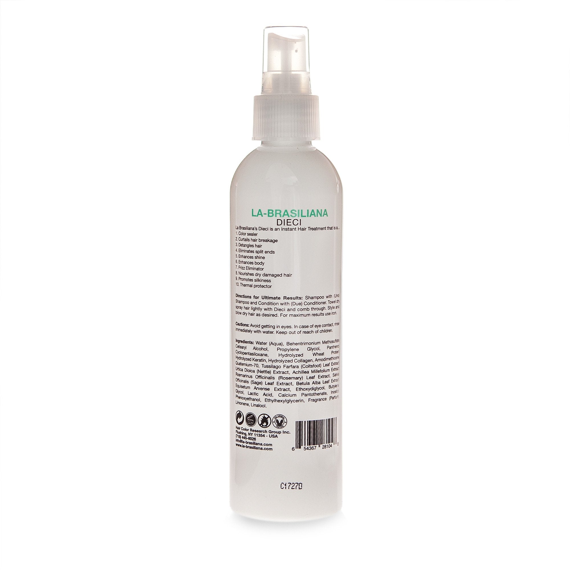La-Brasiliana Dieci – cheveux brillants après application et texture soyeuse.