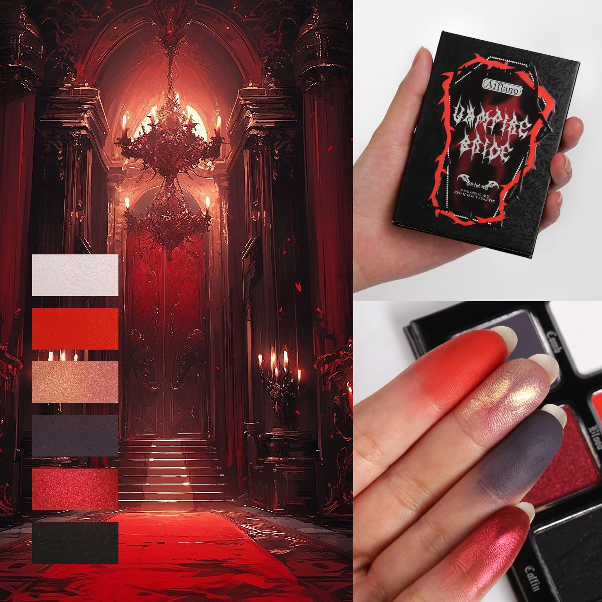 La Catrina coffret-palettes-gothiques: coffret portable pour looks thématiques.