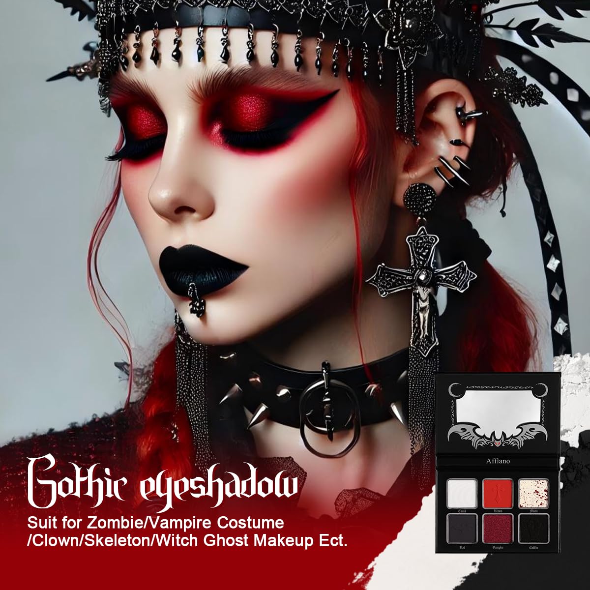 La Catrina palette-ombres-burgundy-metalique: nuance riche pour regards profonds.