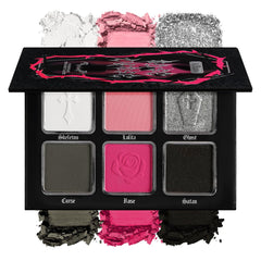 La Catrina palette yeux gothique, miroir intégré pour regard fumé durable.
