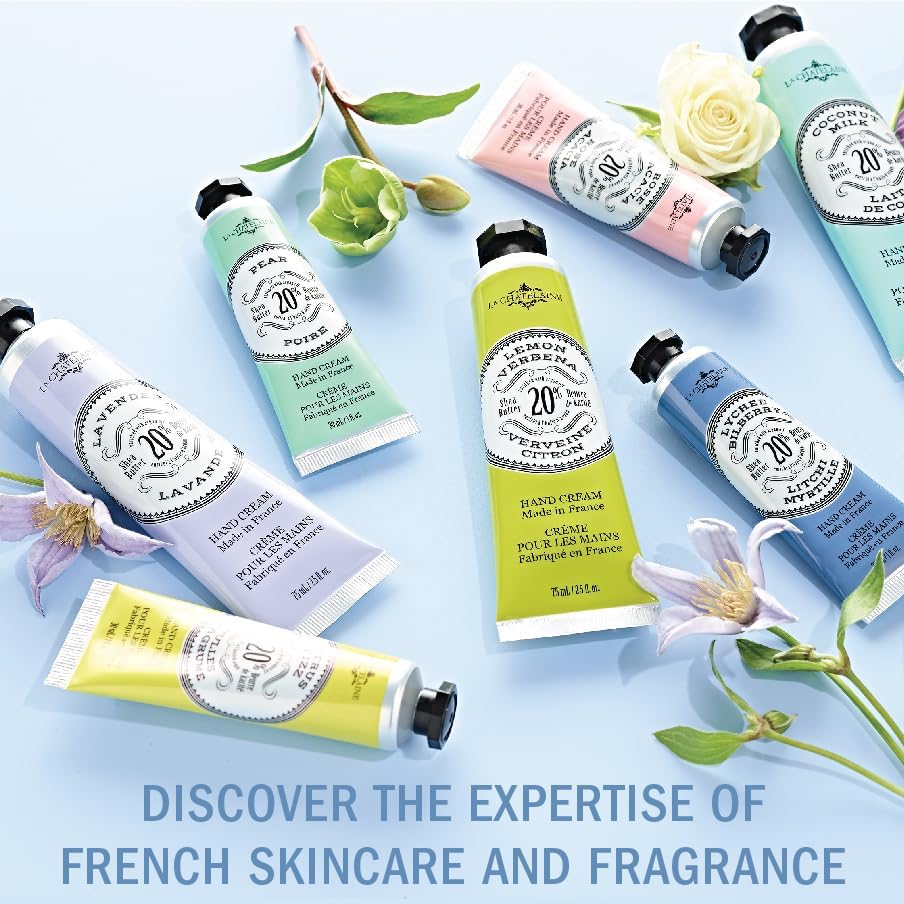 Boîte embossée La Chatelaine Crème Mains Karité prête à offrir.