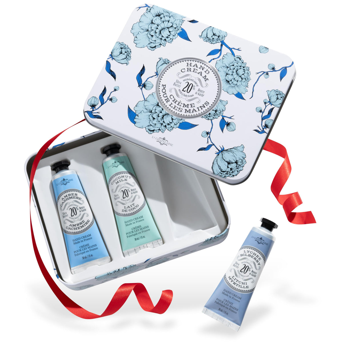 La Chatelaine Coffret Trio pour les mains, prêt à offrir et élégant.