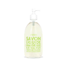 La Compagnie de Provence Savon Verveine en bouteille pompe en verre, lavage des mains doux.