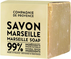 La Compagnie de Provence Savon Marseille cube 400g, nettoyage polyvalent sans parfum pour peau sensible.