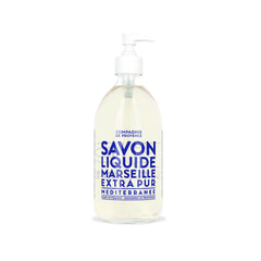 La Compagnie de Provence Savon Marseille Extra Pure dans une bouteille-pompe en verre pour usage quotidien.