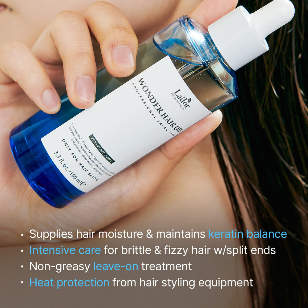 LA'DOR huile capillaire : brillance naturelle et finition lisse.