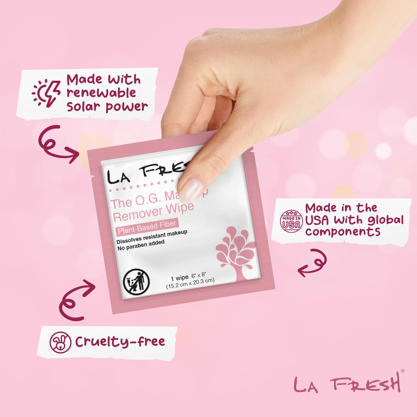 La Fresh lingettes produit responsable sans tests sur les animaux.