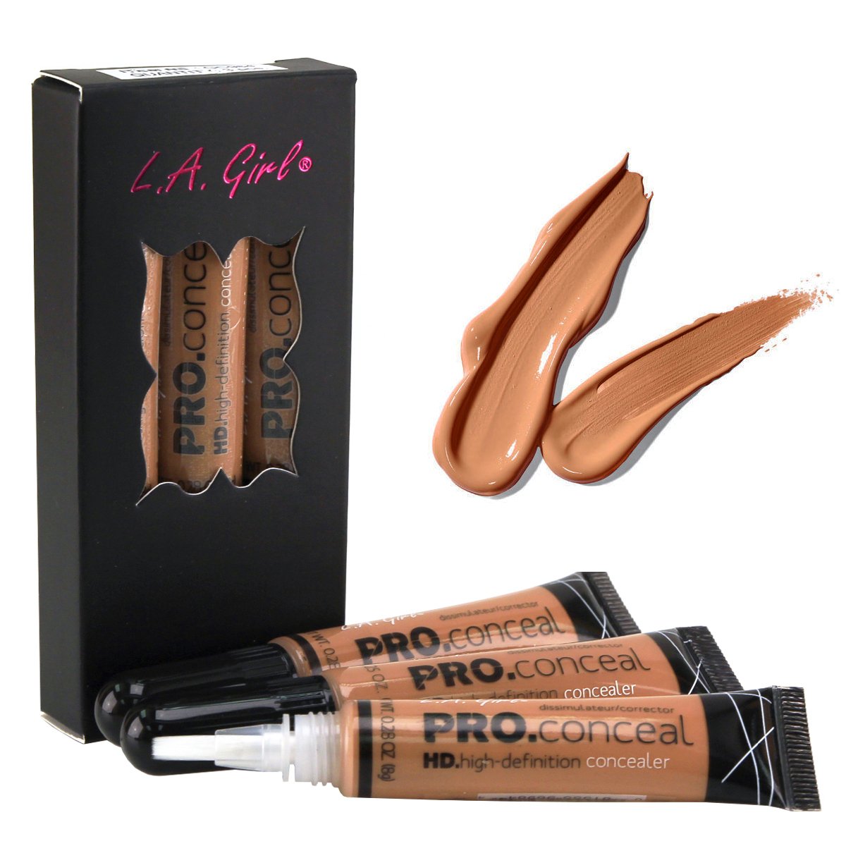 Correcteur HD Pro de L.A. Girl Toffee, bouteille prête à l’emploi pour une couvrance naturelle.