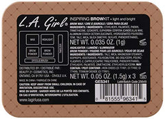 L.A. Girl Inspiring Brow Kit – étui métallique avec miroir pour retouches discrètes.