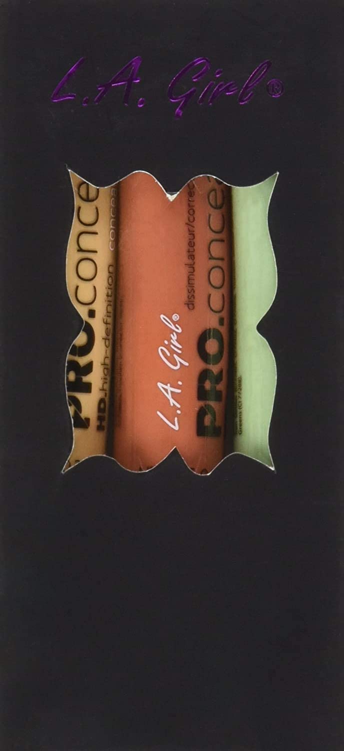L.A. Girl yellow corrector swatch brightens under-eye tones.