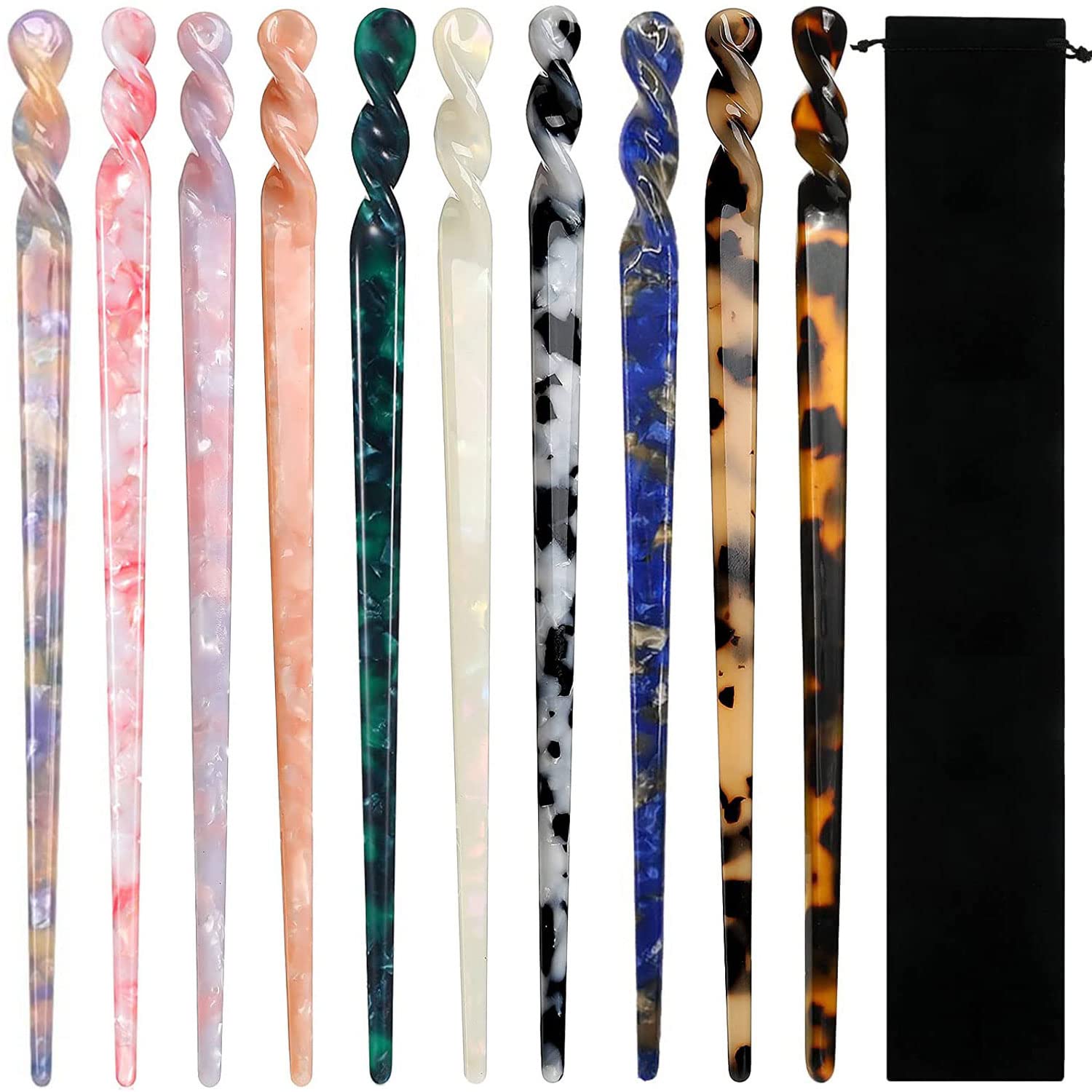 La Jolie Jasmin tiges à cheveux acétate Léopard, élégant effet vintage et maintien sûr
