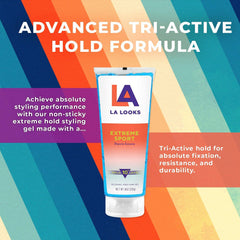 LA LOOKS Extreme Sport Gel – Application facile sur cheveux humides pour maintien intensif.