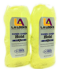 L.A. Looks Gel #9 Mega Mega, gel coiffant jaune pour une tenue forte et durable.