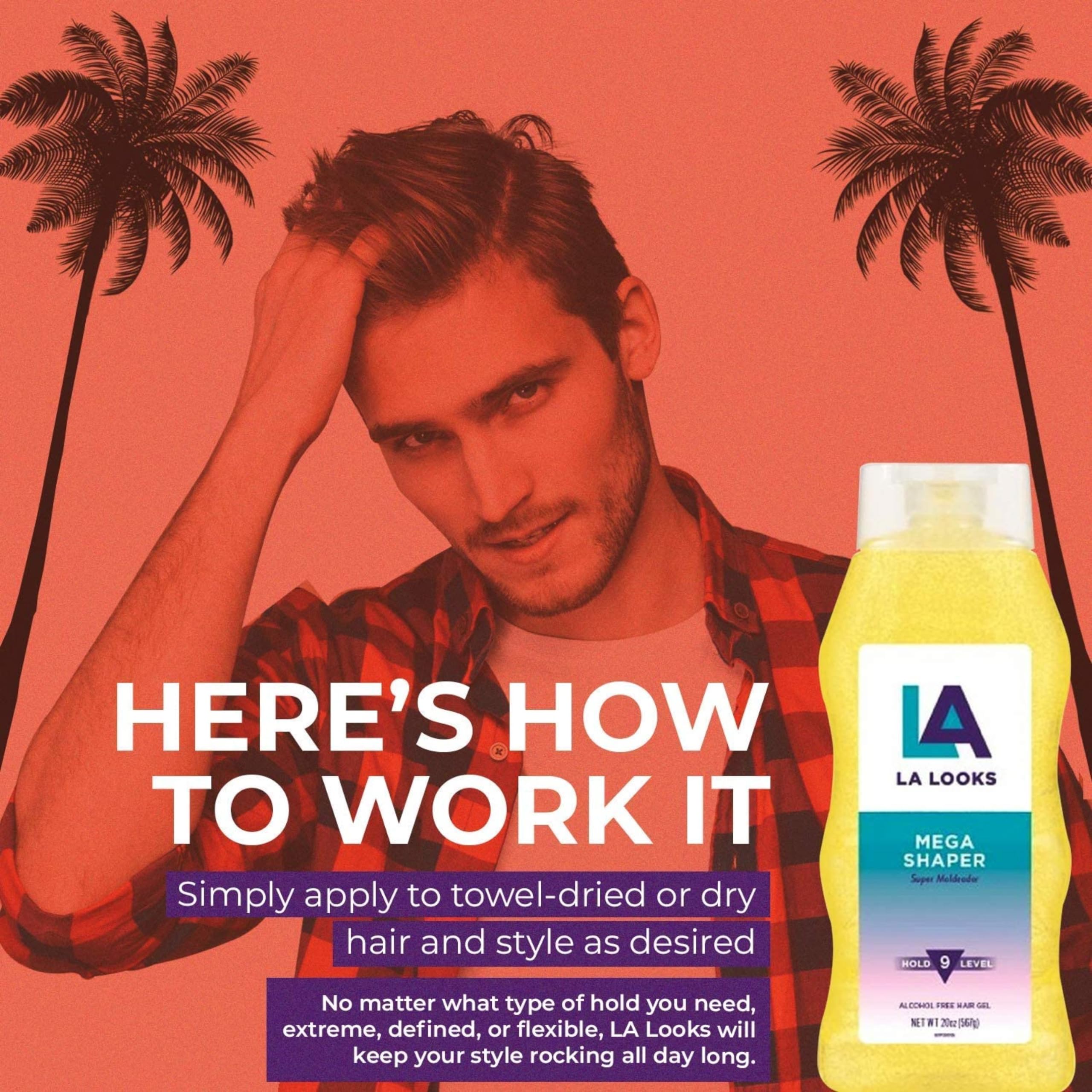 L.A. Looks Gel Mega Mega application facile sur cheveux humides