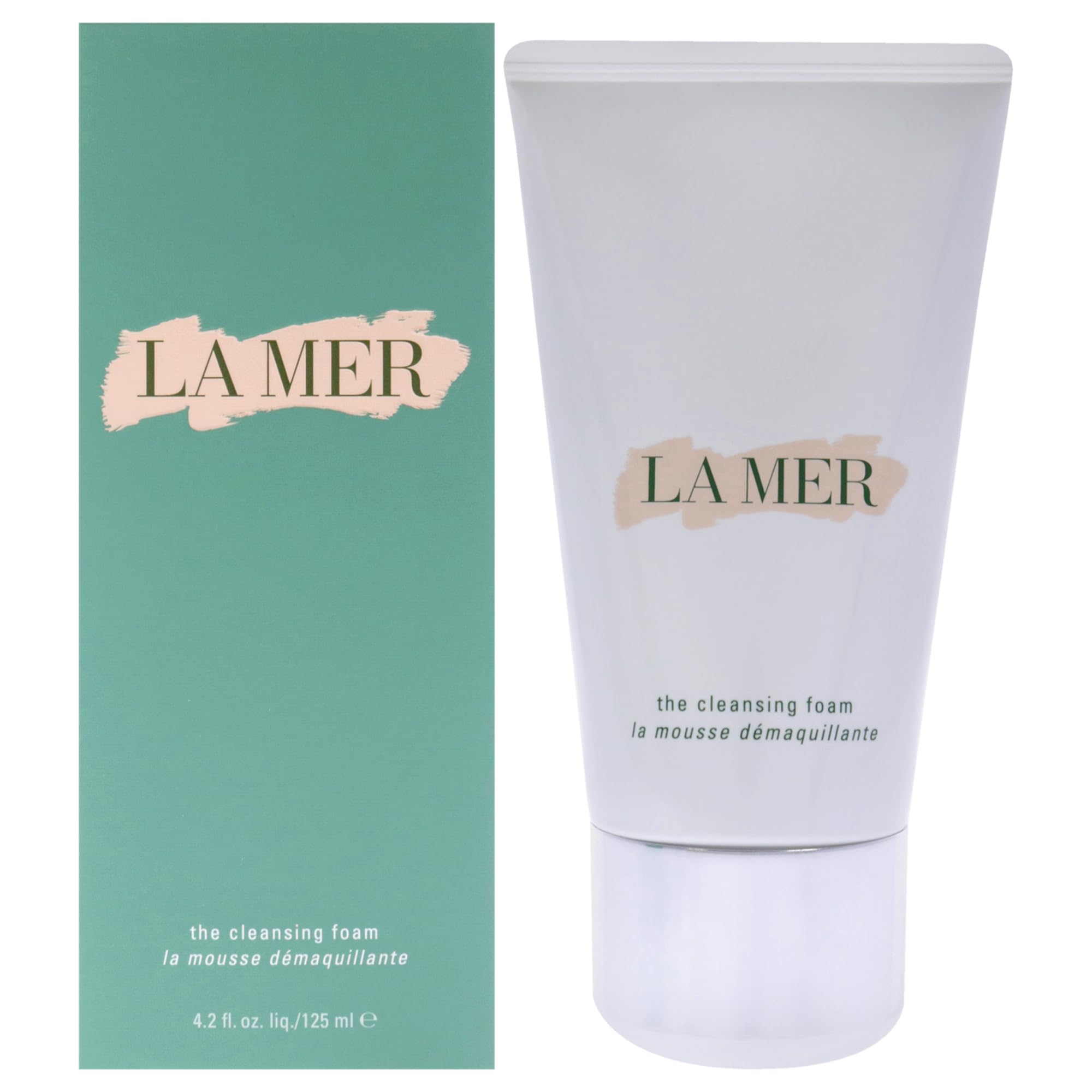 La Mer Mousse Nettoyante visuel flacon, purifie la peau en douceur.