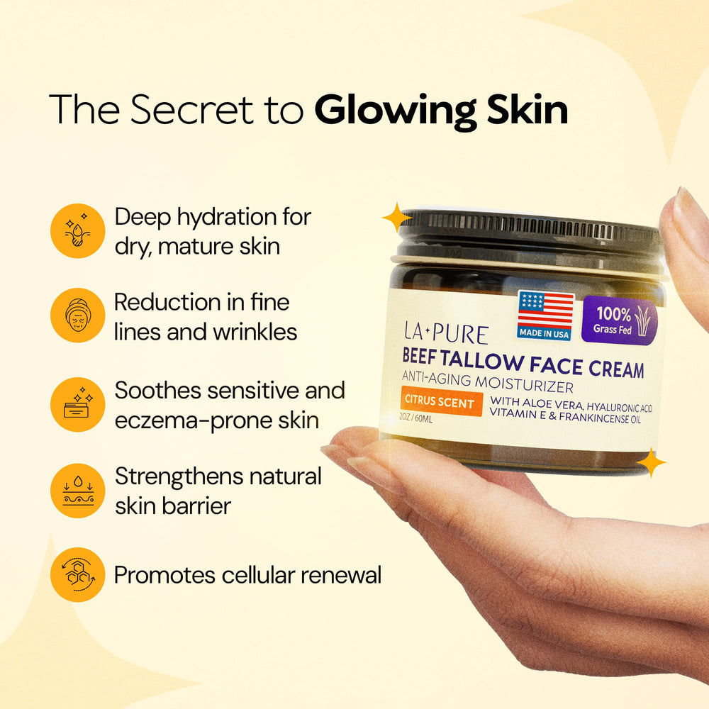 LA PURE Cream with Hyaluronic Acid and Frankincense for supple, radiant skin.