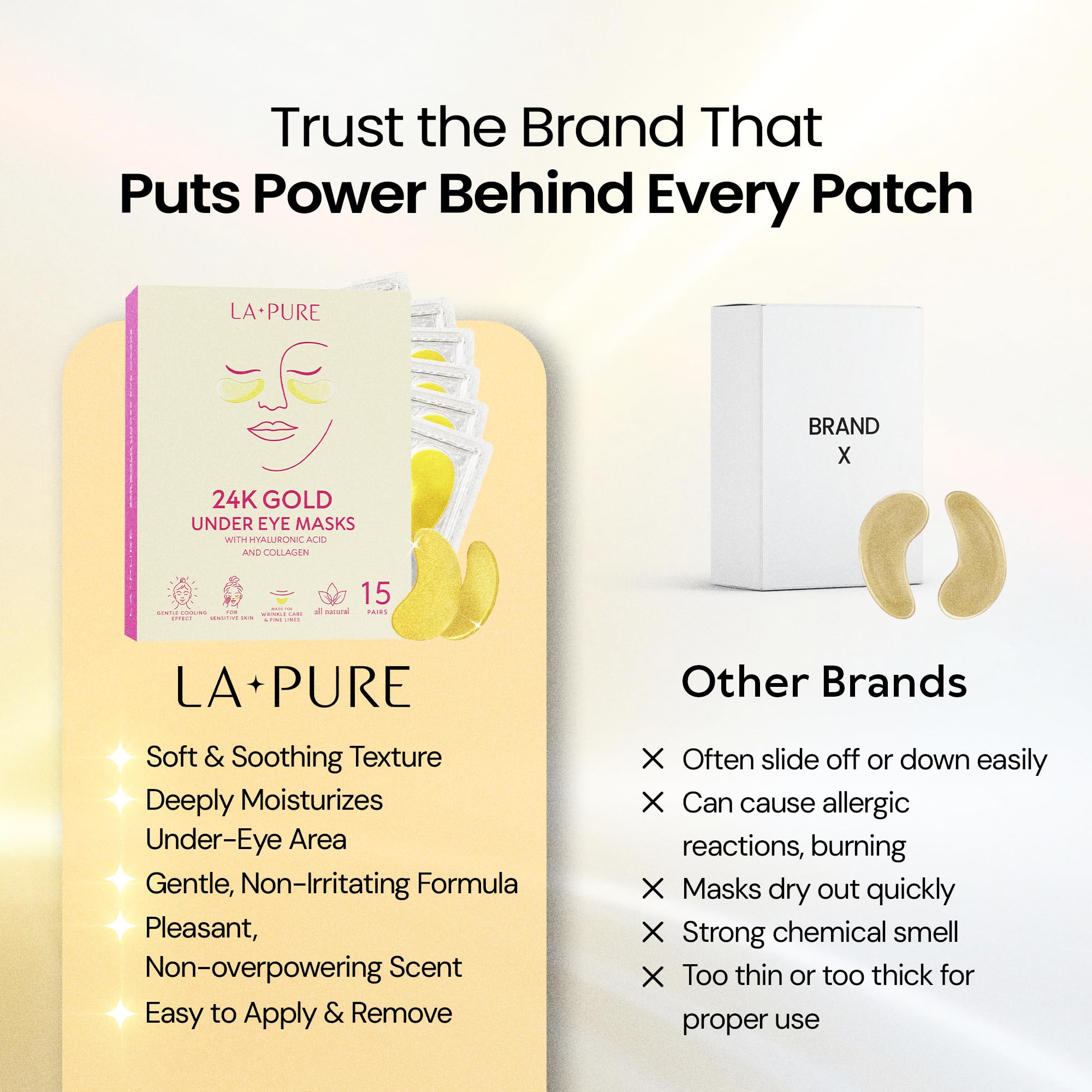 LA PURE patch yeux or 24k pour une sensation apaisante