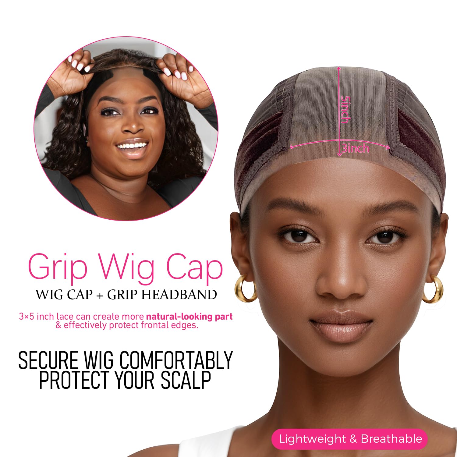 Labhairs wig-cap-dentelle-transparente : aspect discret et naturel sous la coiffure.