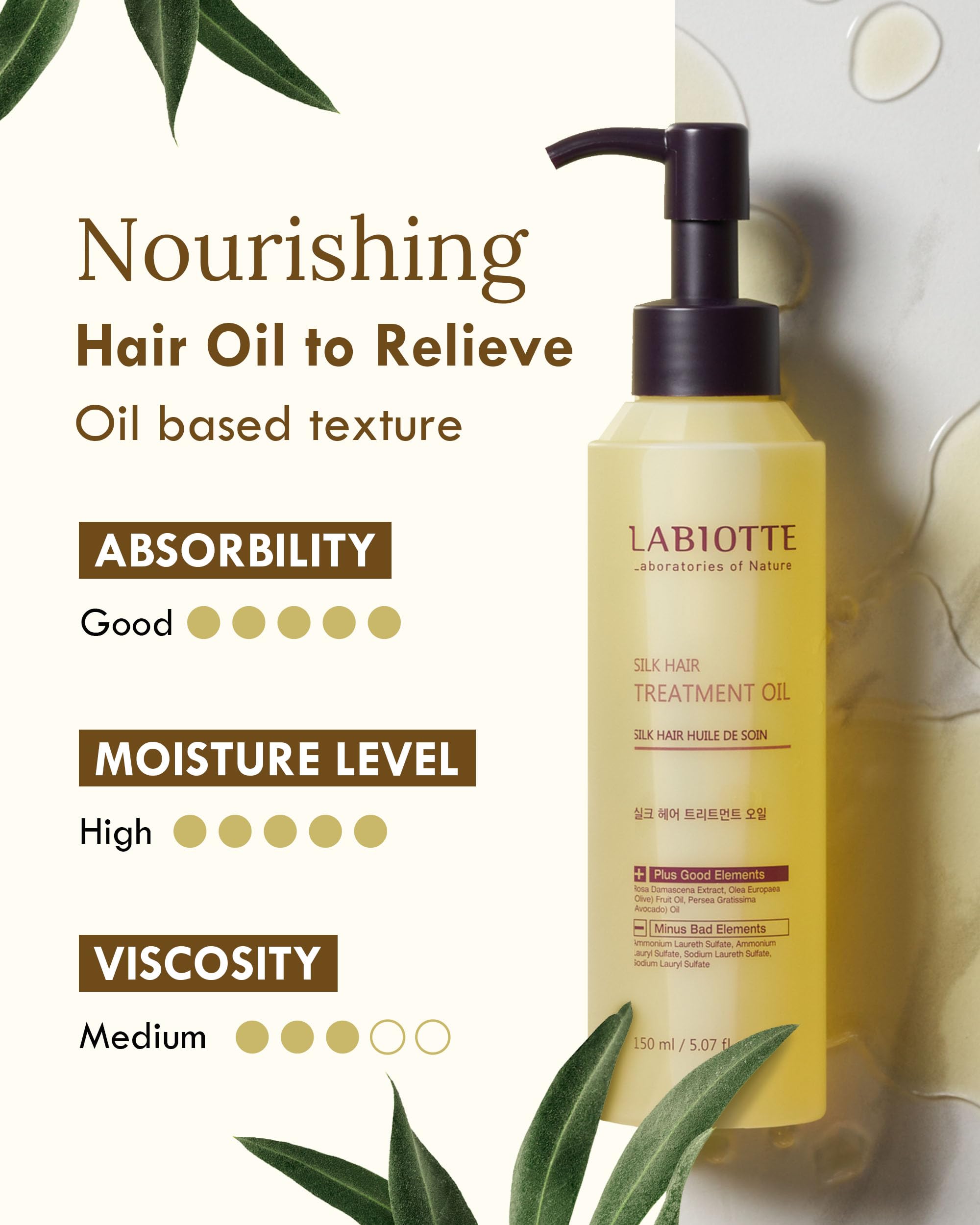 LABIOTTE Silk Oil massage-cheveux-doucement: nourrissant et facile.