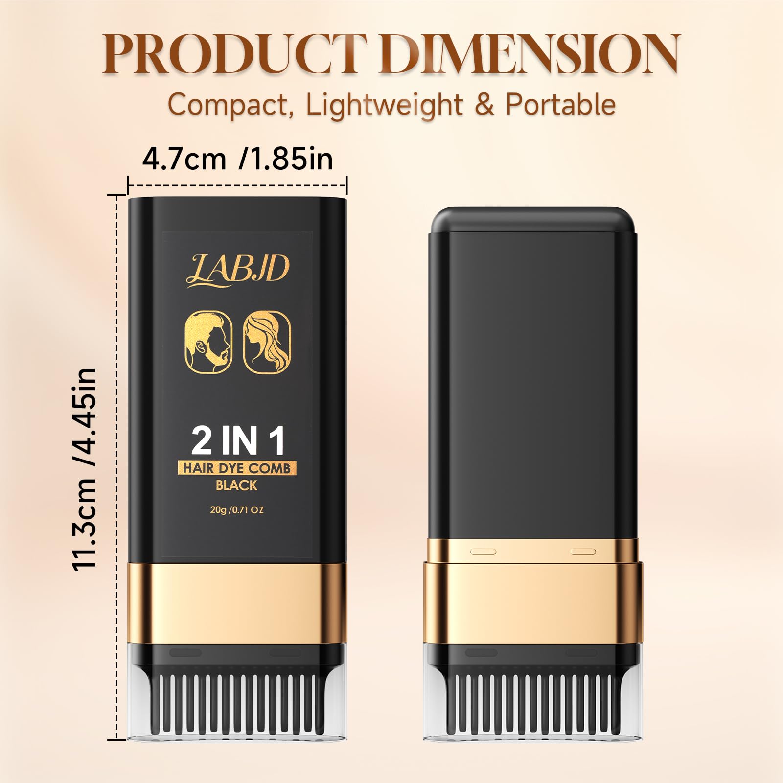 LABJD peigne colorant rapide pour racines et cheveux naturels