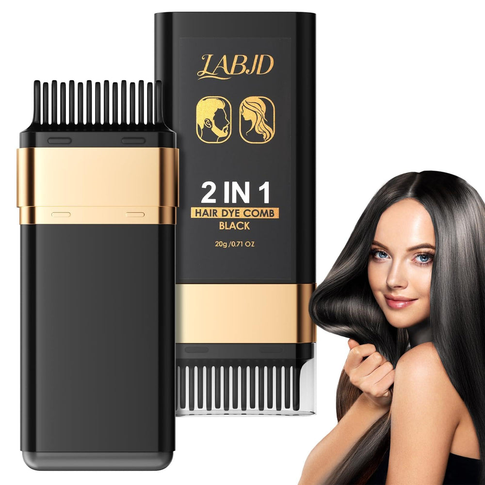 LABJD stylo coloration 2-en-1 avec peigne pour couvrir les cheveux gris