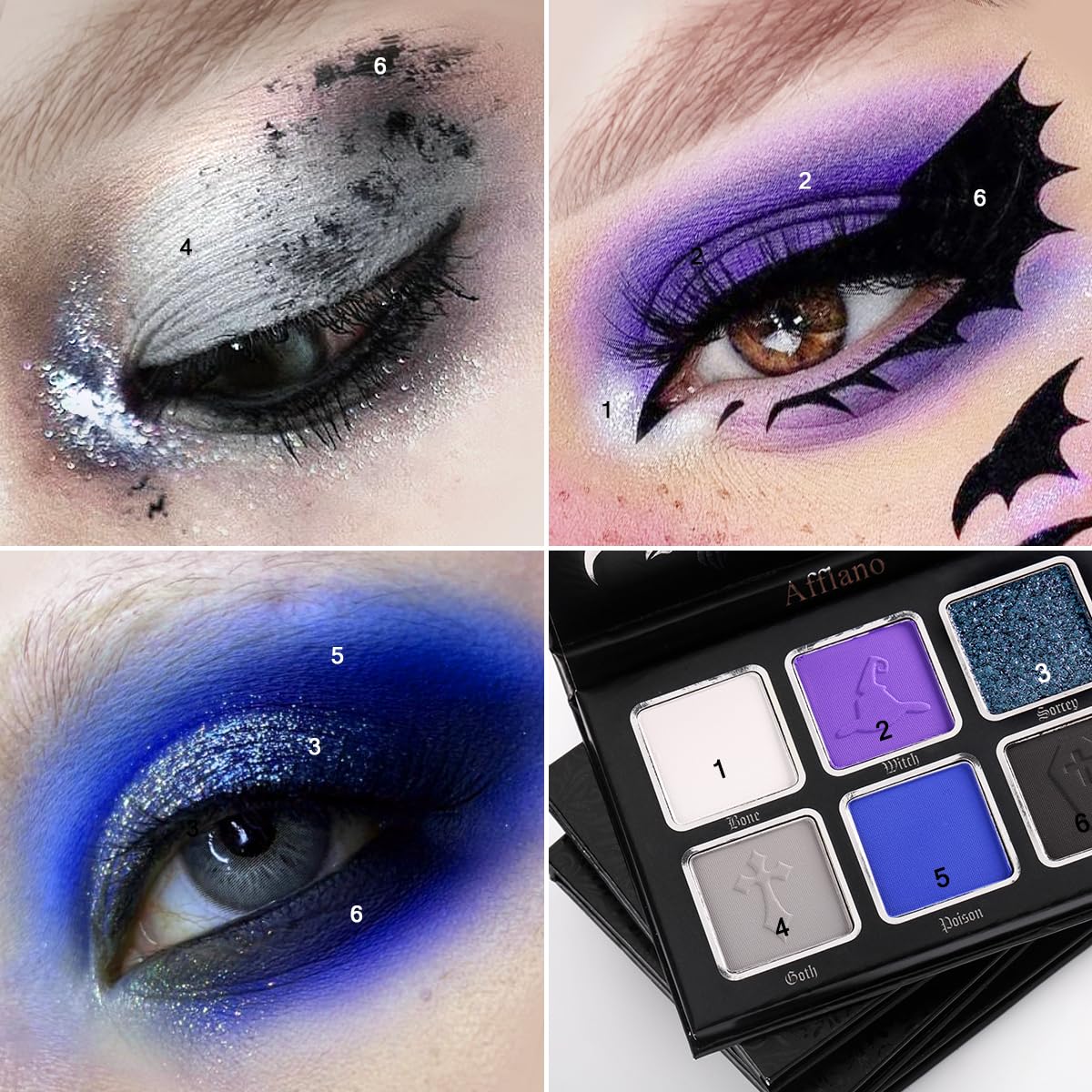 La Catrina palette pour costumes sorcière et vampire avec définition.