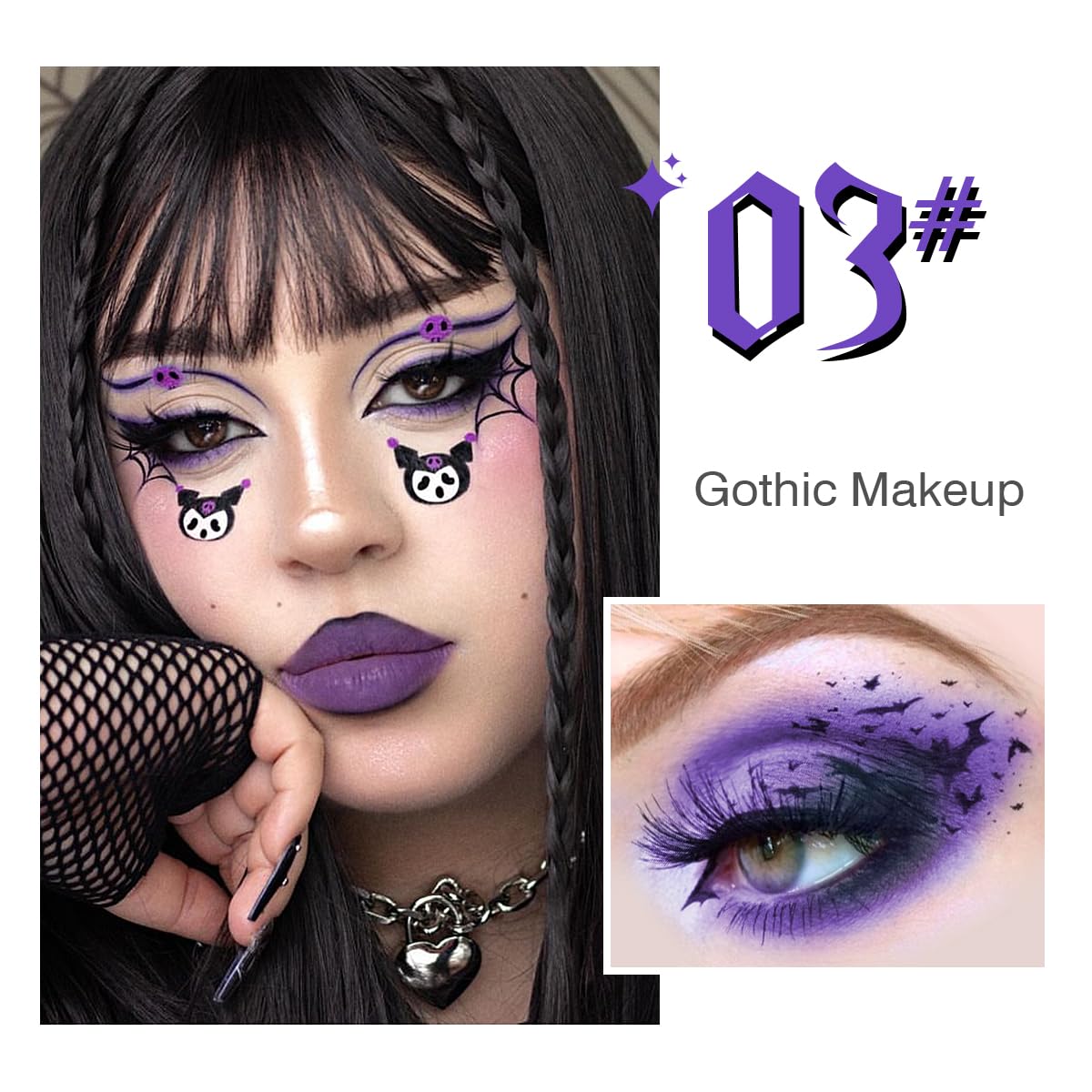 La Catrina palette ombres mats et brillants pour looks gothiques variés.