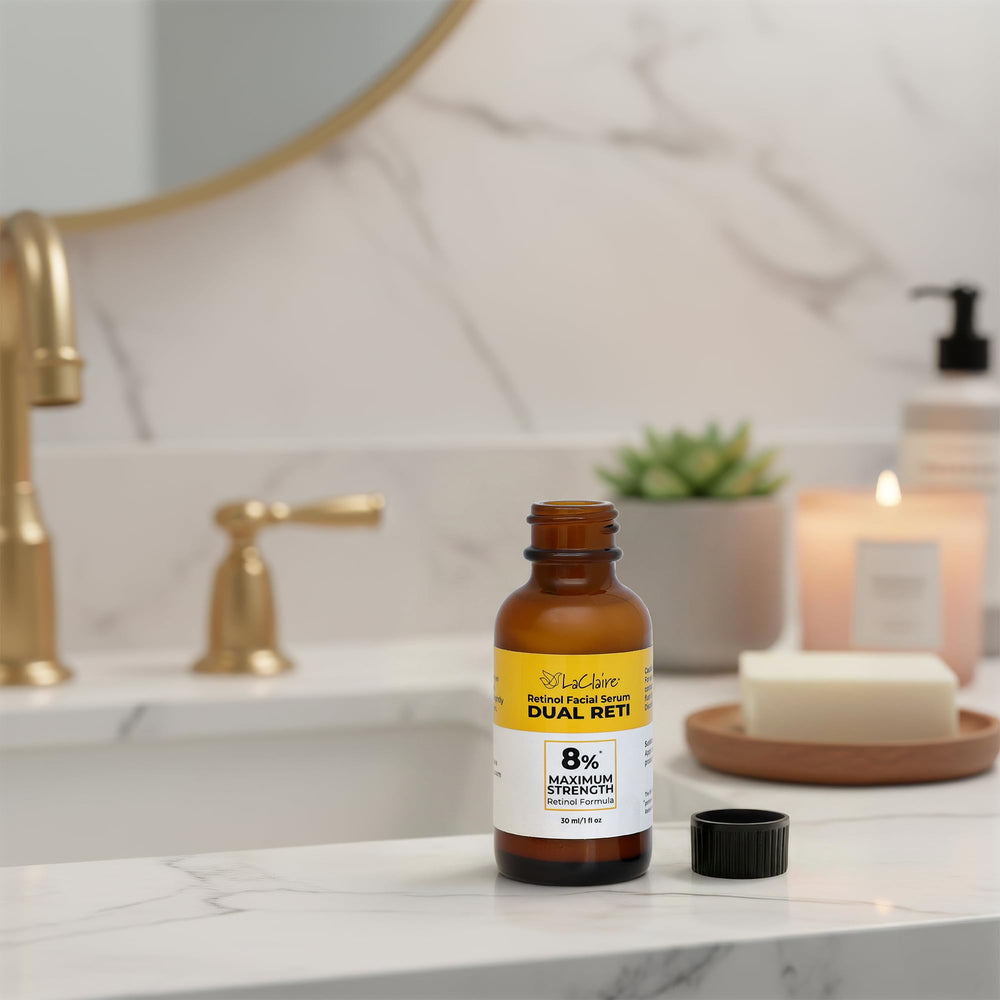 LaClaire Retinol Complex Serum, boîte élégante reflétant l’expertise dermatologique