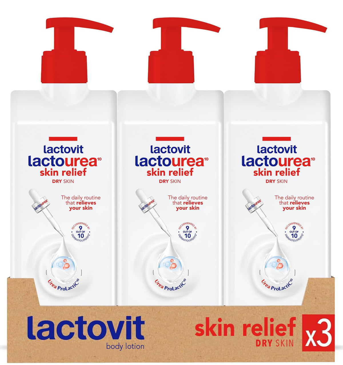 Bouteille Lactovit Lactourea 400 ml pour hydratation quotidienne.