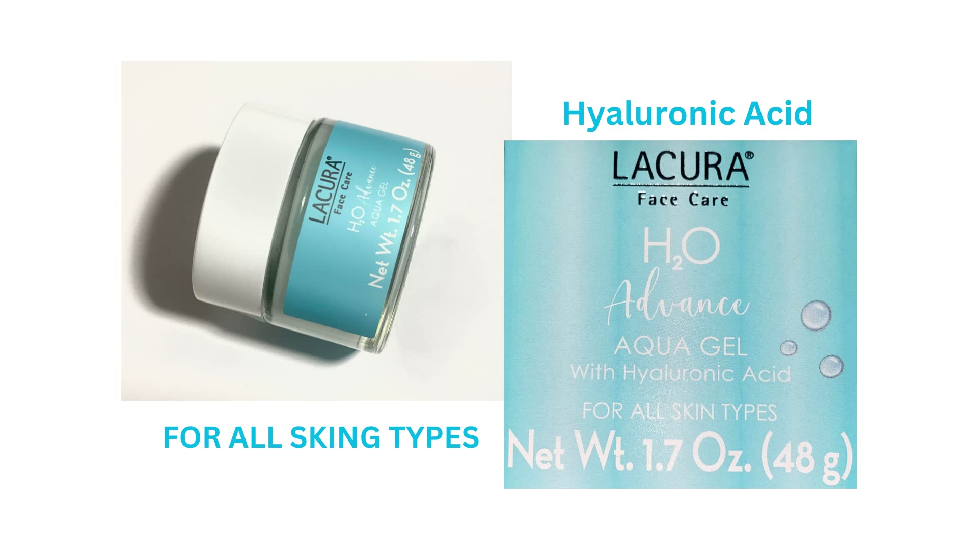 Routine quotidienne avec Lacura H2O Advance Gel pour peau douce.