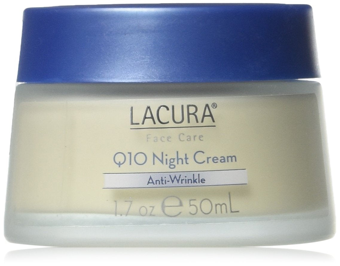 LaCura Q10 Crème Nuit Visage anti-rides dans son pot, hydratation nocturne douce