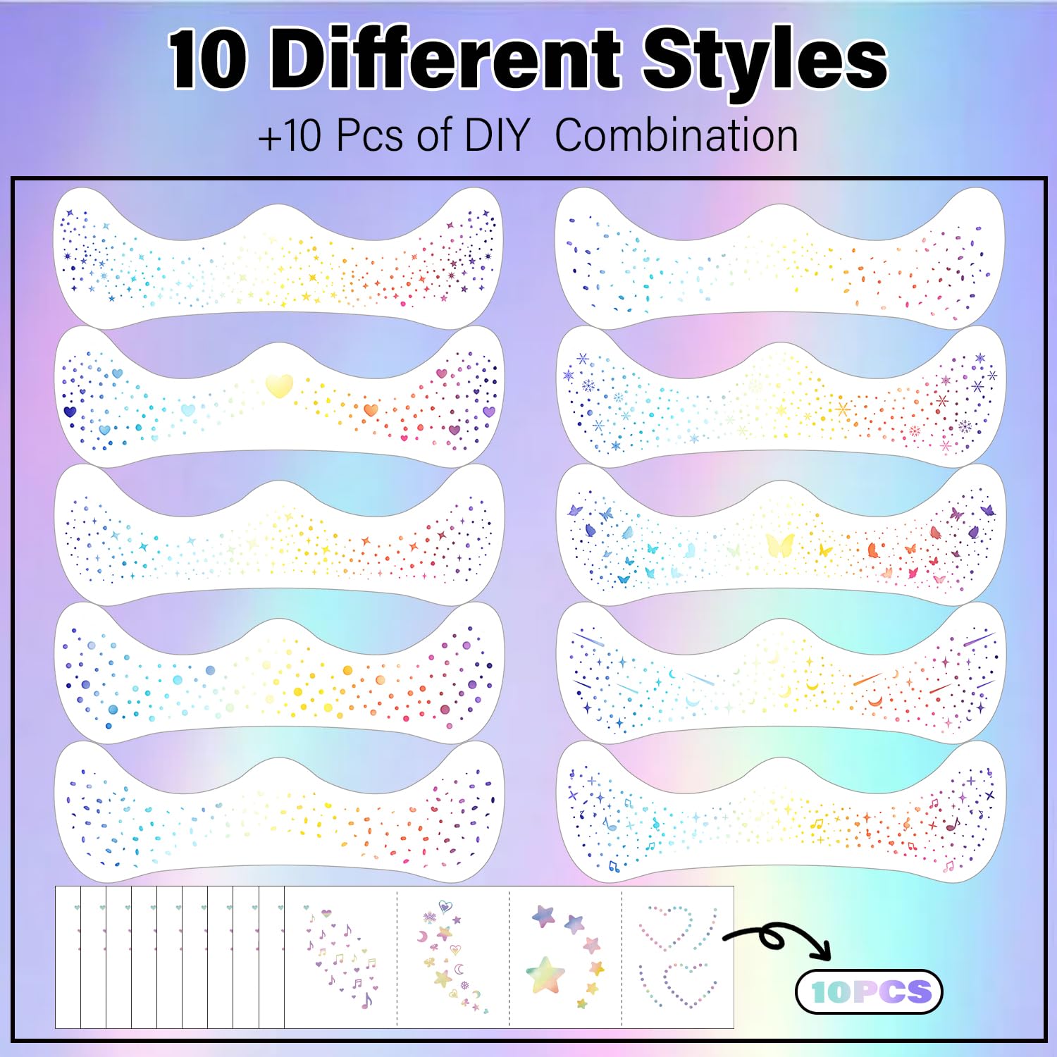 LADDYFOX patches visage paillettes holographiques pour une transformation rapide