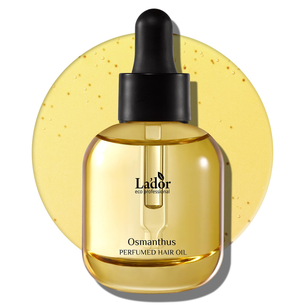 LA'DOR Osmanthus huile parfumée pour cheveux — bouteille élégante et soin nourrissant