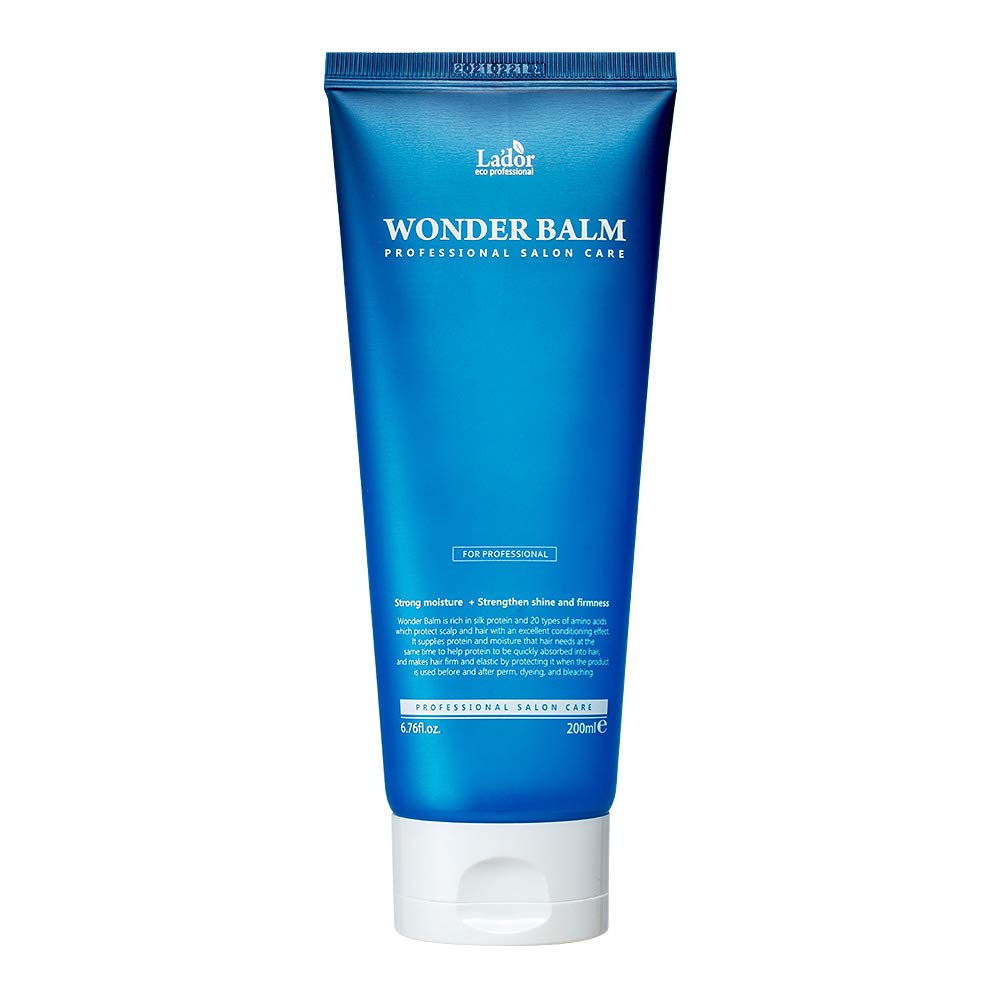 LA'DOR Wonder Balm - bouteille satinée pour hydratation rapide des cheveux bouclés.