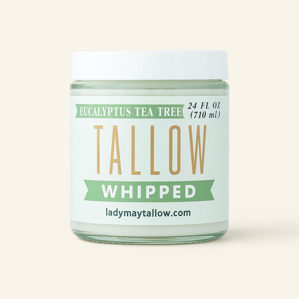 Lady May Tallow crème visage pompe: hydratation douce pour peau sèche.
