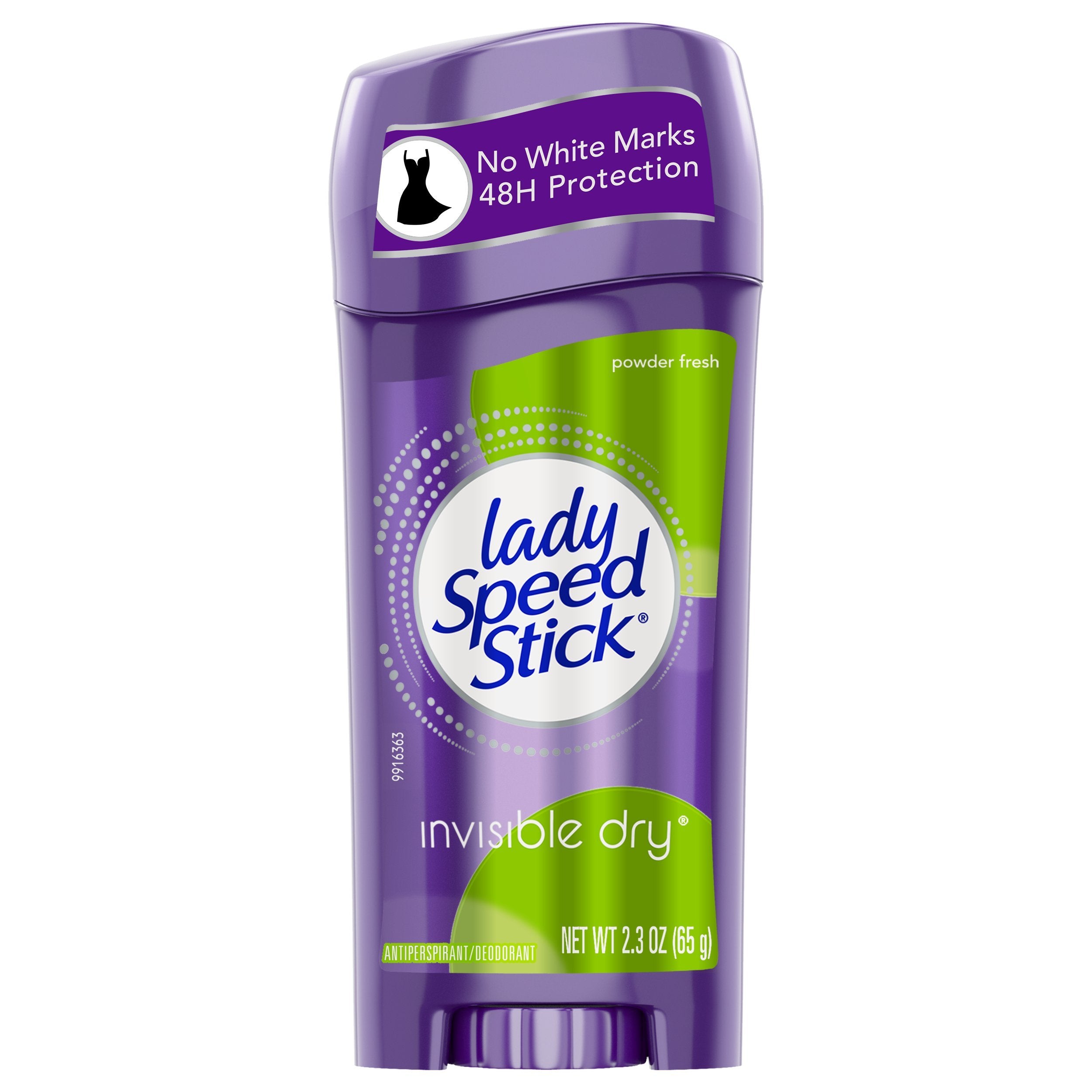 Lady Speed Stick déodorant poudre frais invisible – emballage avant, fraîcheur durable.