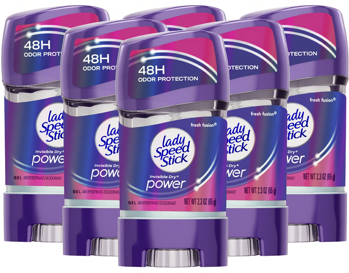 Lady Speed Stick gel antitranspirant invisible sur peau, protection longue durée sans traces.